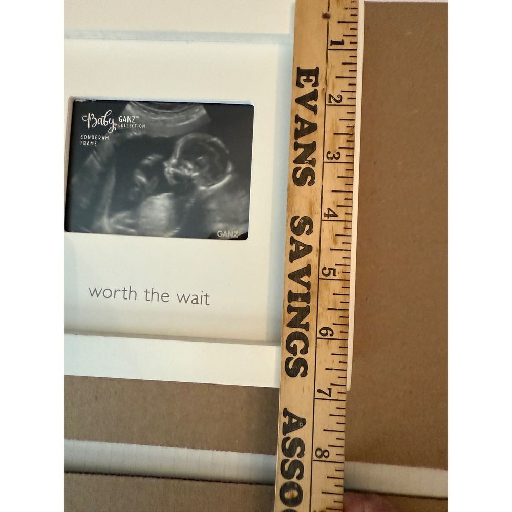 Baby Ganz Collection Worth The Wait Sonogram Frame White Wood Ultrasound Photo - Picture 7 of 7
